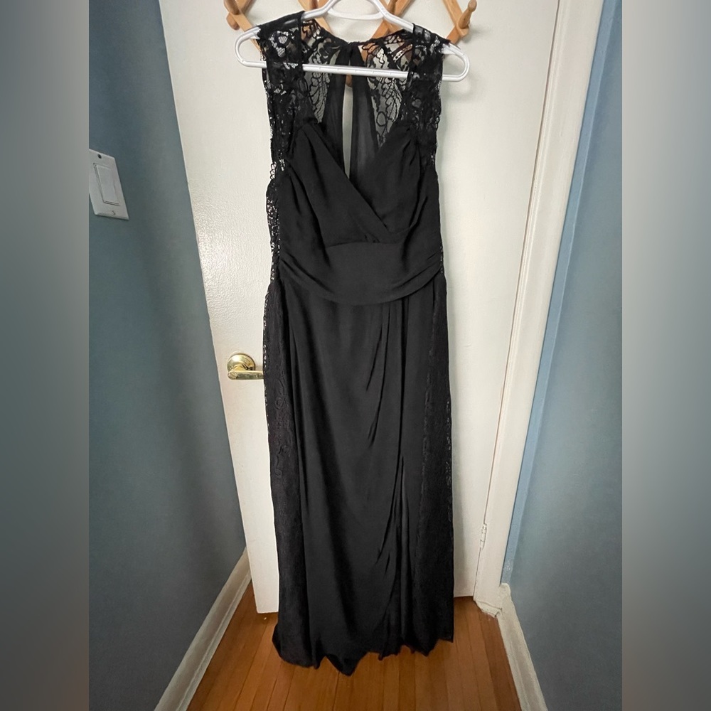 David’s Bridal Floor Length Black Gown Jim Helm Occasions)- Size 12